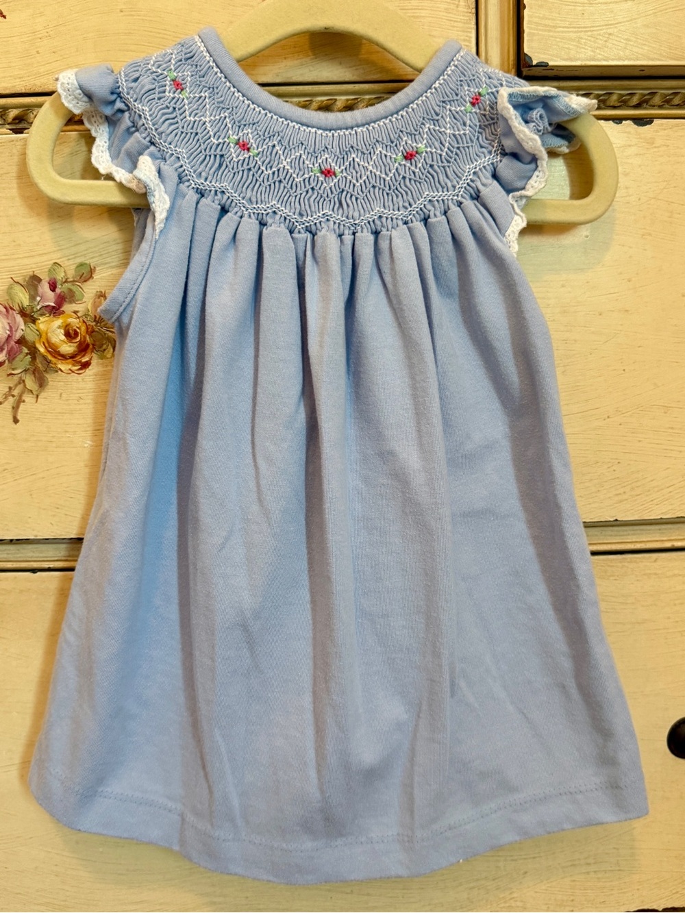 Girls' Light Blue Smocked Summer Dress